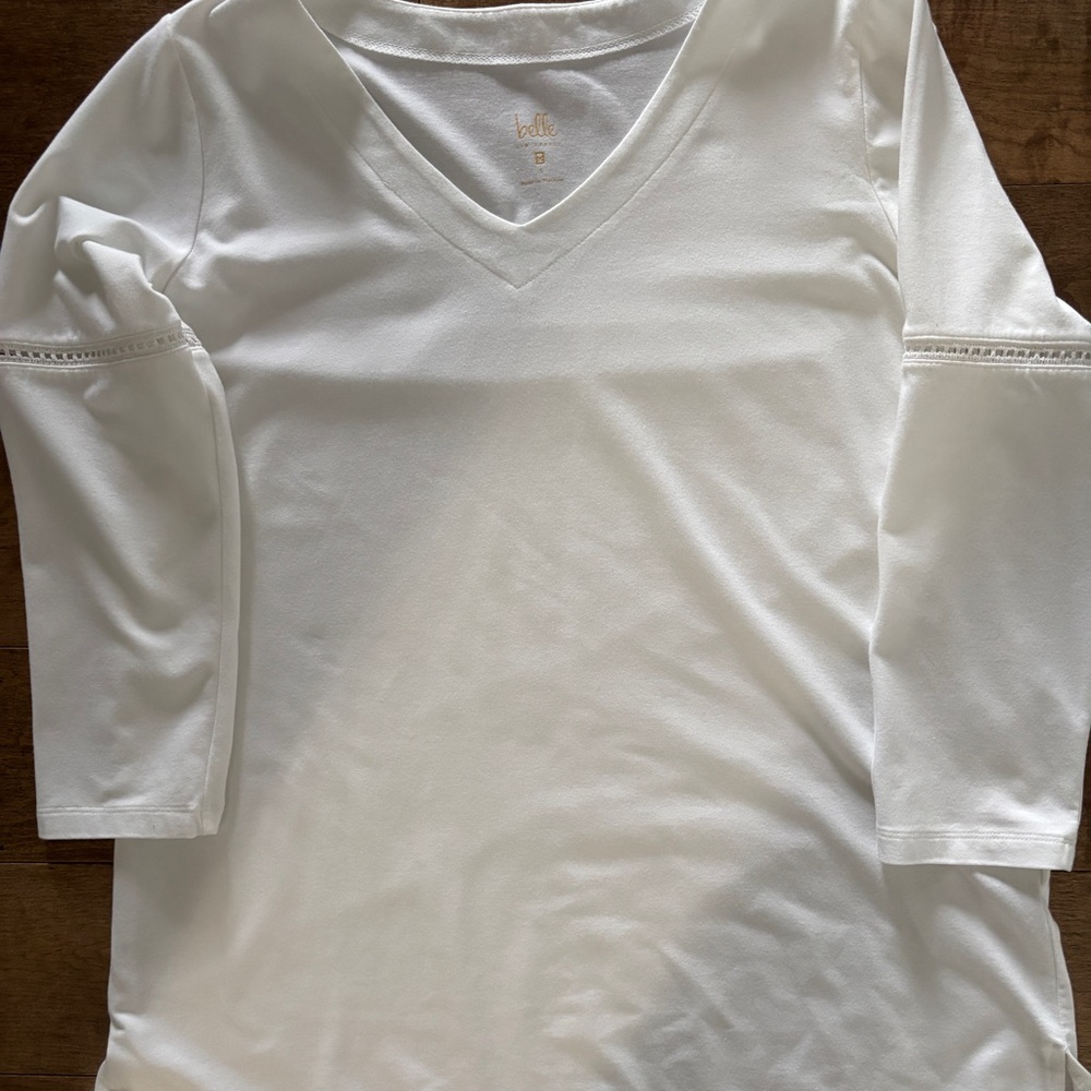 Belle by Kim Gravel White Long Sleeve Top